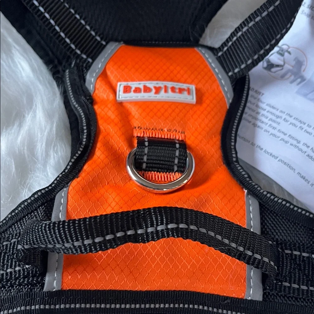 NWT Orange and Black Dog Harness adjustable straps with safely lock Large - Picture 4 of 11